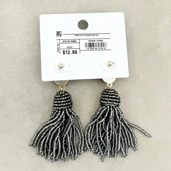 NWT Sugarfix by Baublebar Silver Beaded Drop Earrings 21 - Picture 2 of 2